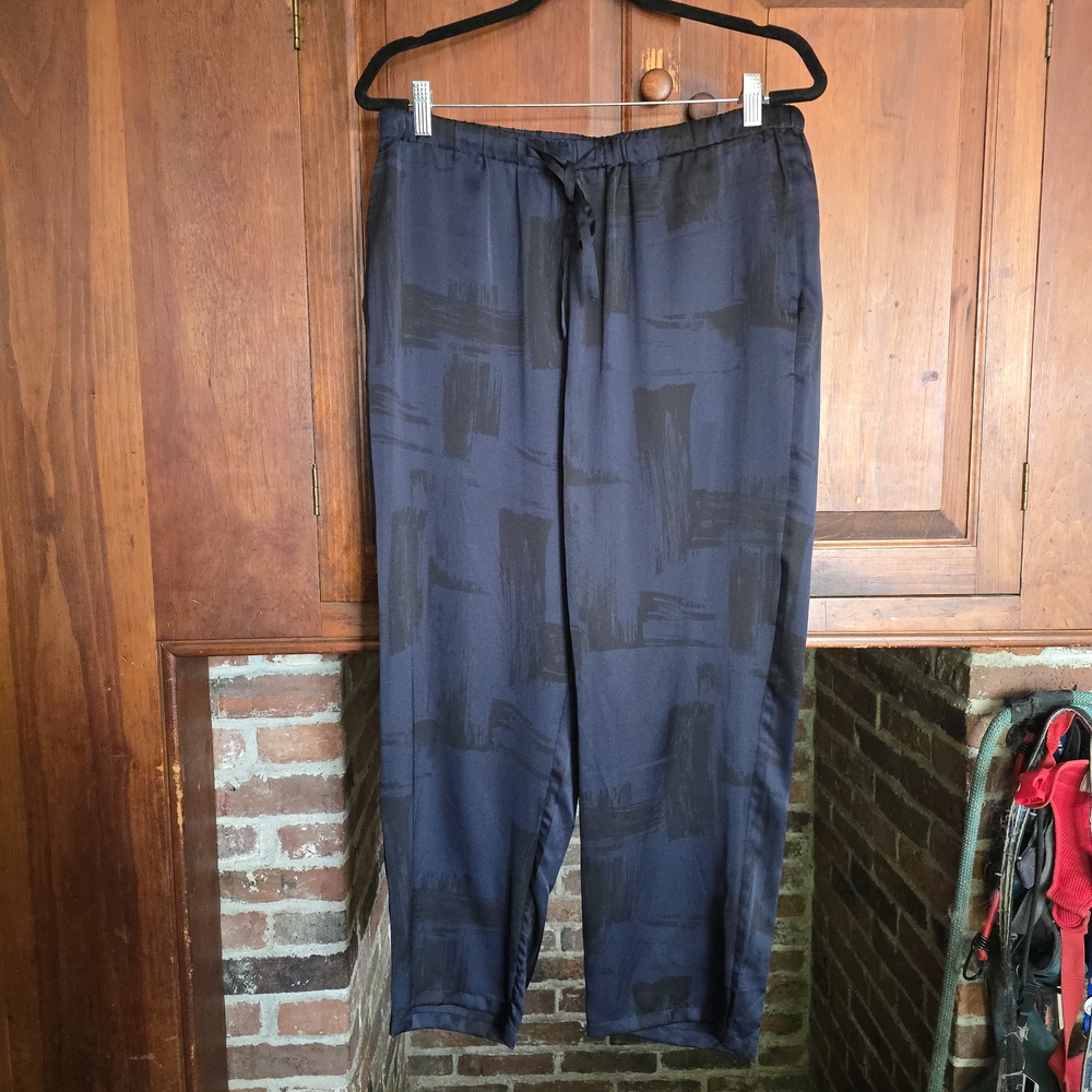 NWT Eillen Fisher Silk Organic Cotton Brushstroke Slouchy Pant - Medium